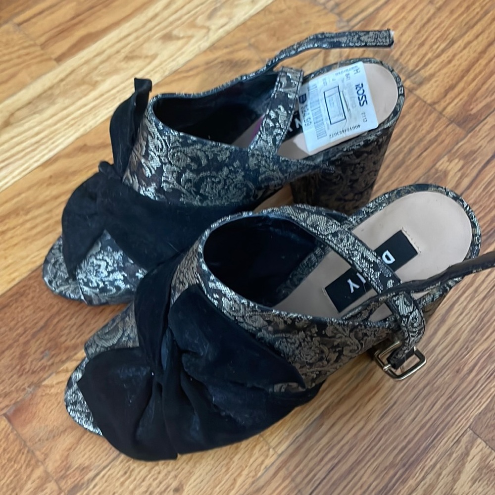 DKNY peep toe chunky heels